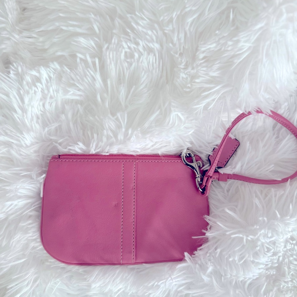 Coach Pink Leather Clutch Wristlet